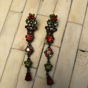 NWOT Michal Negrin Swarovski Crystal Drop Earrings